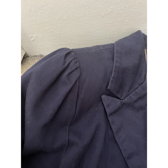 British Khaki Navy Blazer S One Button Preppy Minimalist Preppy Academic Nerd - Picture 6 of 10